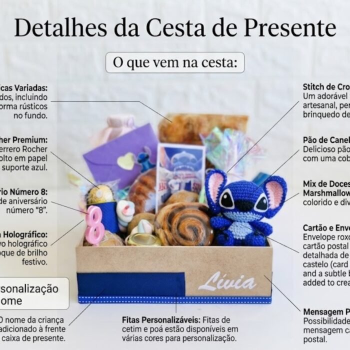 Inicio 87 Transparência e cuidado em cada detalhe: conheça todos os itens artesanais e afetivos que tornam a nossa cesta infantil um presente inesquecível. Com nossa cestas de café da manhã com fermentação natural.