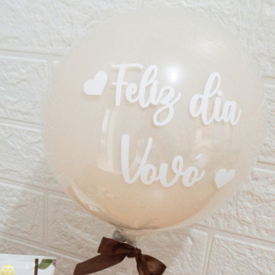 Balão Bubble Transparente Personalizado com Frase