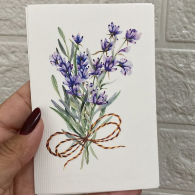 Cartão de Felicitações com estampa em aquarela
