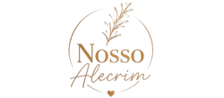 Logo Nosso Alecrim Cestas de Café da Manhã, contendo um ramo de alecrim estilizado e tipografia dourada